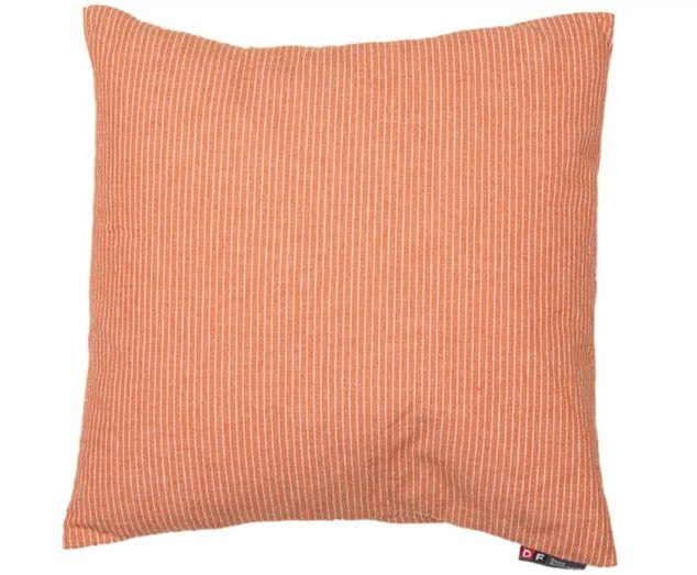 c-Coussin rayé terracotta (taie+bourre)
